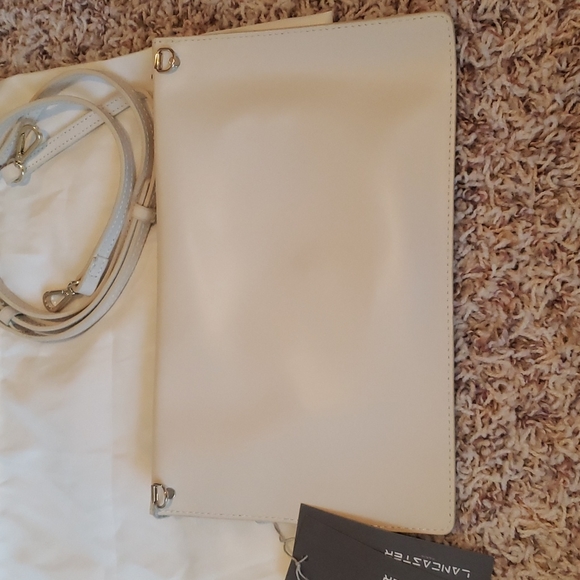 Ivory Studded Leather Envelope Lancaster Clutch - Picture 6 of 6